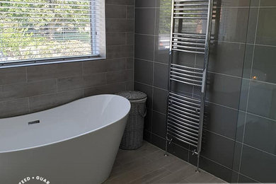 Modern bathroom renovation completed for a young couple in Thurcaston, Leicester