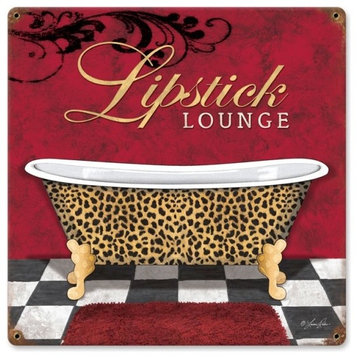 Lipstick Lounge Metal Sign