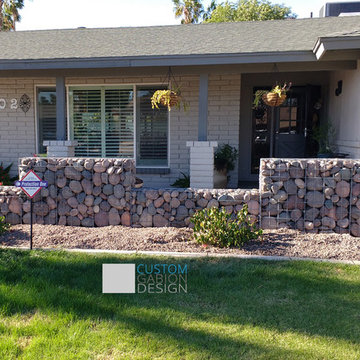 Gabion wall and mailbox