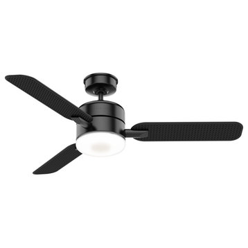 Casablanca 54" Paume Ceiling Fan With Light Kit & Wall Control, Matte Black