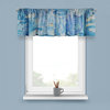 Sea life coastal home window curtain valance from my art., Blue Crab Party