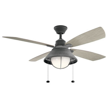 Ceiling Fan Light Kit - 54 inches wide-Weathered Zinc Finish - Ceiling Fans