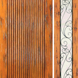 Door With One Sidelite Exterior Prehung Knotty Alder, Tambour - Front Doors