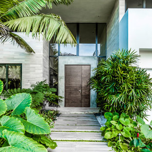 マイアミのトロピカルスタイルのおしゃれな玄関の写真