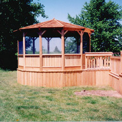 Custom Deck with Built-in Gazebo - Gazebos