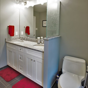 Bathroom Vanity with Privacy Wall