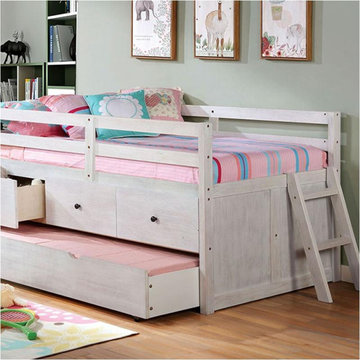 Foa-bk651wh Furniture Of America Abigail Twin Loft Bed