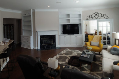 Example of a trendy living room design in Atlanta