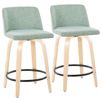 Toriano 24" Fixed Height Counter Stool, Set of 2