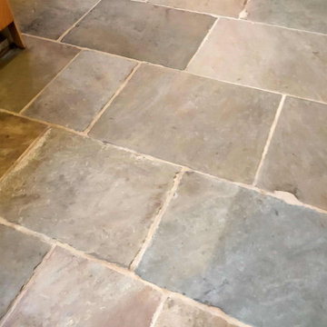 Yorkshire Flagstone Kitchen Floor Refurbished in Tadcaster Cottage