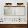 LNC 3-Light Farmhouse Mason Jar and Faux Wood Bathroom Vanity Lights