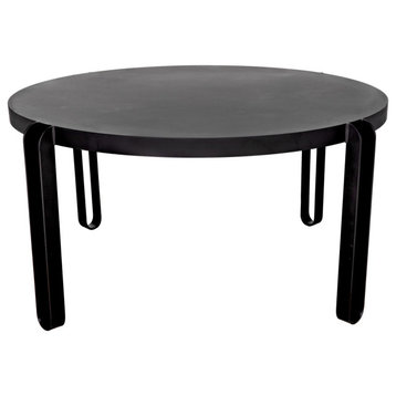 NOIR Furniture Marcellus Dining Table, 49", Black Metal GTAB563MTB-S