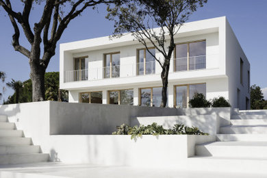 Foto de fachada de casa minimalista grande de dos plantas
