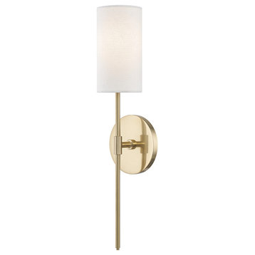 Hudson Valley Olivia Small 1-Light Wall Sconce, Aged Brass