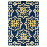 Kaleen - Kaleen Hand-Tufted Global Inspiration Wool Rug, Blue, 9'x12' - The Global Inspirations collection brings you beautiful motifs influenced by d�cor from all over the world. You no longer need to wander the streets of Europe or Asia looking for that hidden gem, our Global Inspirations collection found it for you! Each rug is hand-tufted in India from 100% of the very finest wool, to achieve today�s hottest worldly designs and patterns. Detailed colors for this rug are Navy, Beige, Gold.