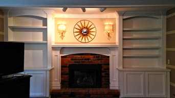 Fireplace mantle with built-ins