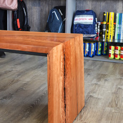 Live Edge Cherry Waterfall Bench - Indoor Benches