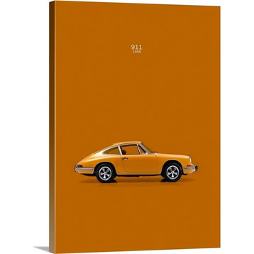 "Porsche 911 1968 Orange" Wrapped Canvas Art Print, 12"x16"x1.5"