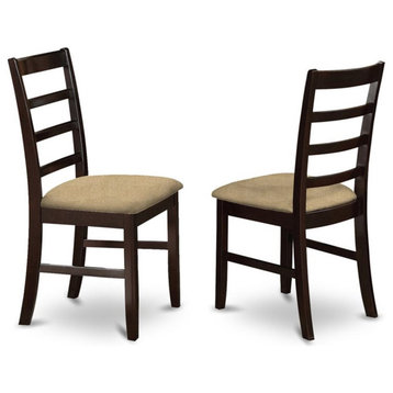 Atlin Designs 38" Fabric Dining Chairs in Cappuccino (Set of 2)
