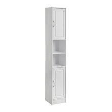 White tall cabinets