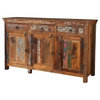 Bowery Hill 3 Door Sideboard in Brown and Black