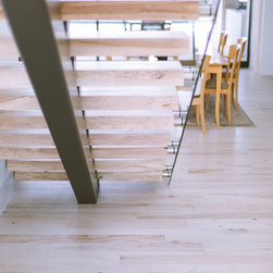 Bleached Southern Pecan stairs. - Wood Flooring