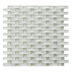 White Glossy 3D Sea Wave Glass Mosaic Tiles - Home Accessories & Decor