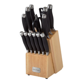 9-Pieces Damascus Kitchen Knife Set with Rubber Wood Block