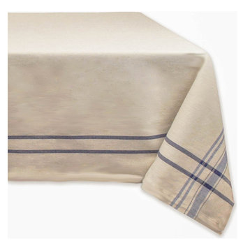 DII Nautical Blue French Stripe Tablecloth