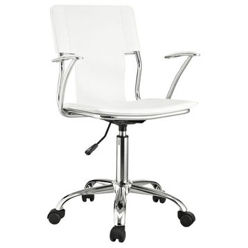 Hawthorne Collections Modern Vinyl/Steel Office Chair in White