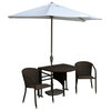 5-Piece Adena All-Weather Wicker Set With off-The-Wall Brella