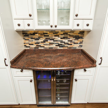 Red Dragon Granite + Rainforest Green Granite + Copper Fixtures