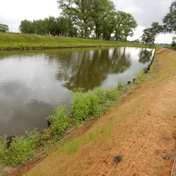 Coir erosion control installation