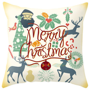 Reindeer And Santa Claus Pillow Cover