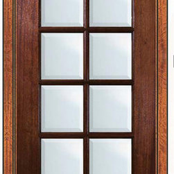 Prehung French Single Door 96 Wood Mahogany Full Lite 12 Lite - Patio Doors