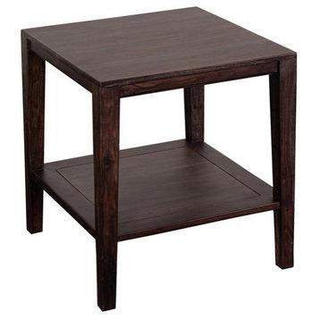 Hawthorne Collections Solid Sheesham Wood End Table - Gray
