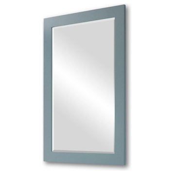 Wood Framed Mirror In Gray, 22"