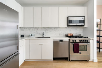 Danish kitchen photo in New York