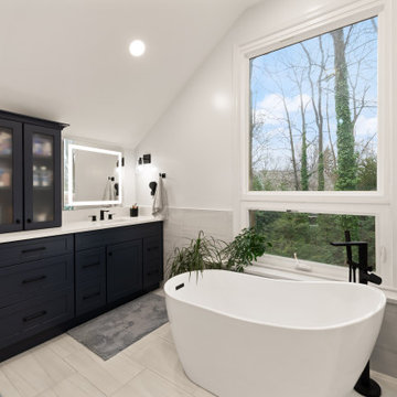 Modern Steam Shower Bathroom Remodel in Reston, VA