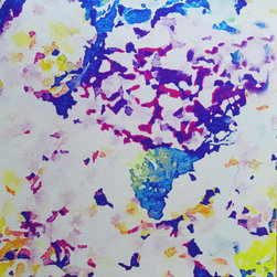 HOLCOMBE &ndash; LARGE BLUE, PURPLE LARGE HYDRANGEA ON SILVER Pattern Number: 2016-105 - Wallpaper