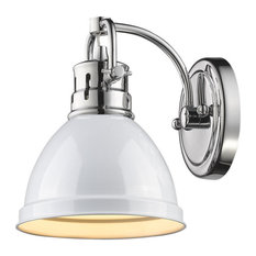 Duncan 1-Light Vanity Fixture, Chrome, Chrome/White
