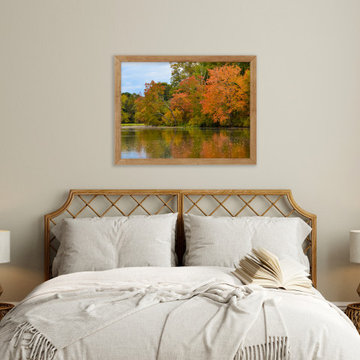 Autumn Tree Line Rustic Farmhouse Style Wall Art Prints
