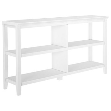 Newridge 2-Tier Low Wooden Bookcase White