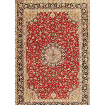 Pasargad Baku Collection Hand-Knotted Silk and Wool Area Rug, 11'4"x16'6"