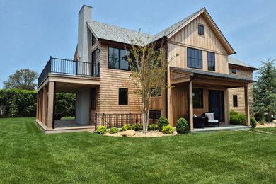 Inspiration for a farmhouse exterior home remodel in New York
