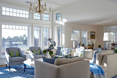 Inspiration for a transitional living room remodel in Boston