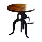 Adjustable Height Crank Table, Chestnut/Black