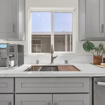 Bright & Functional Sink Station with Sleek Quartz Touches in Laguna Woods