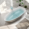 Eviva Viva 60" Solid Surface Gray/White Freestanding Bathtub