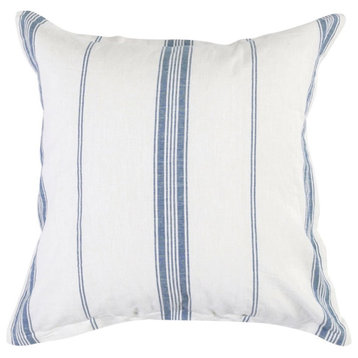 Kosas Home Brooke 26x26" Fabric Stripe Pattern Euro Sham in Blue/White